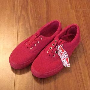 Never been worn! Red Vans Size 7.5 Women or 6 Men